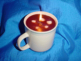 Hot cocoa scented Cup-O-Candle