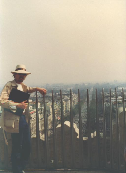 On the Arc de Triomphe overlooking the Champs-Elysee