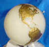 Close-up view of the B'earthday Globe Candle