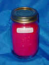 Raspberry scented canning jar candles