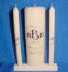 Ivory unity candle set for an outdoor California wedding