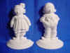 Raggedy Ann & Andy Urethane White Resin Bookends