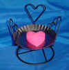 Metal heart candle holder stand
