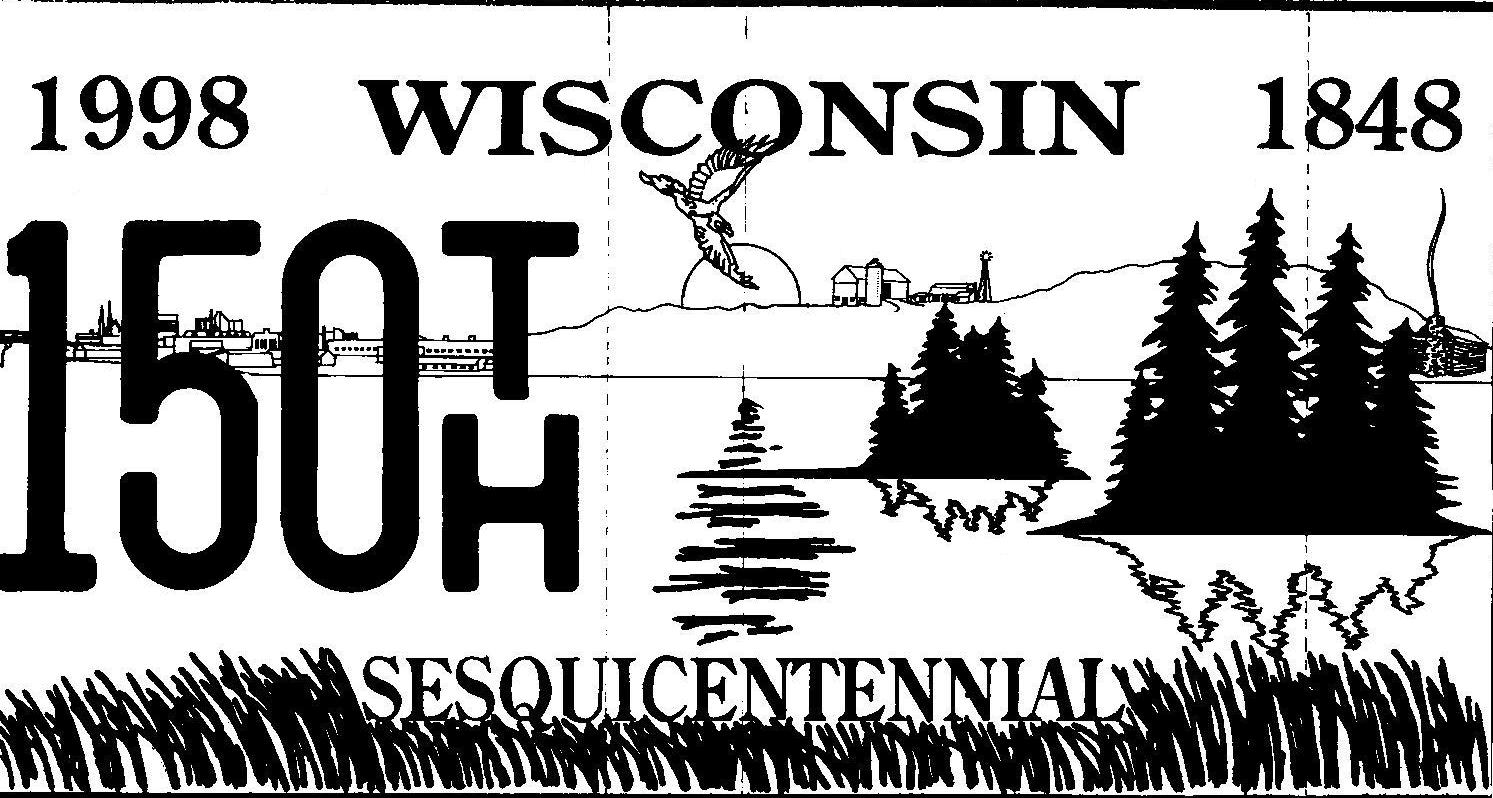 Wisconsin Sesquicentennial pillar candle layout design